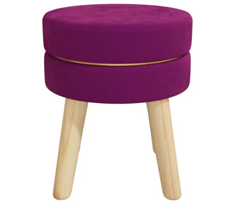 vidaXL Pufas, violetinės spalvos, aksomas, apskritas