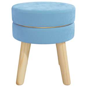vidaXL Okr&uacute;hla taburetka bledomodr&aacute; zamat