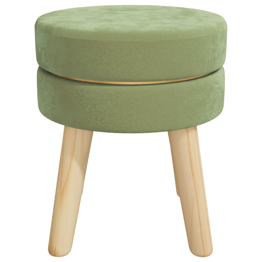 vidaXL Okrogel stolček gorčično zelen žamet