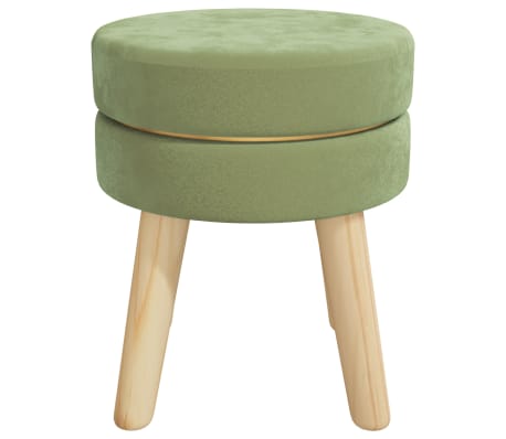 vidaXL Tabouret rond Vert moutarde Velours