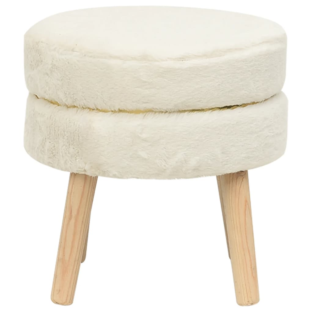 

vidaXL Hocker rond pluche wit