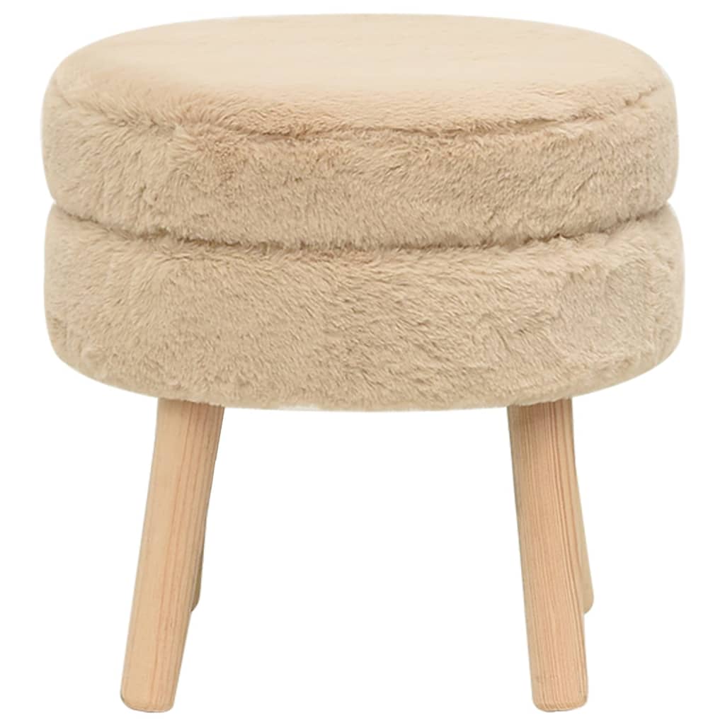 

vidaXL Hocker rond pluche crèmekleurig