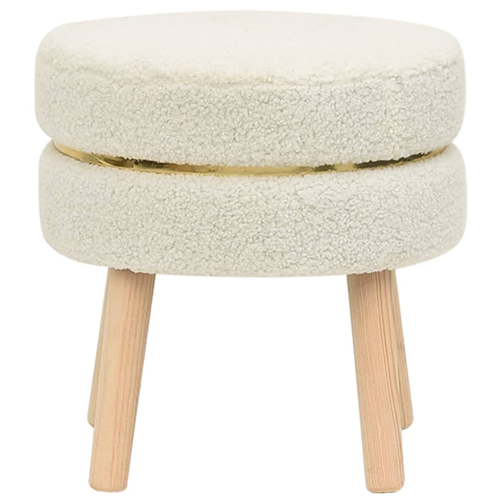 vidaXL Tabouret rond Blanc Molleton