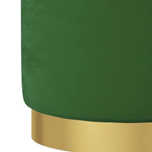Kulatá stolička s úložným prostorem zelená samet 31 x 37 cm - obrázek 4