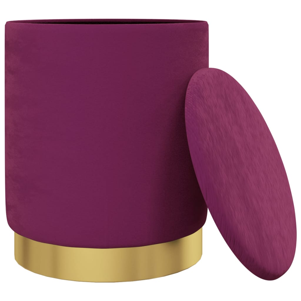 vidaXL Tabouret de rangement rond Violet Velours