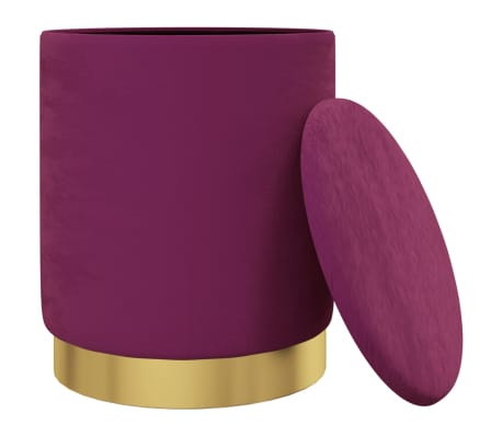 vidaXL apaļš krēsls ar uzglabāšanas nodalījumu, violets samts