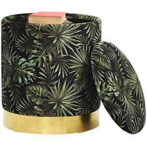 vidaXL Pufas-daiktadėžė, įvairių spalvų, audinys, apskritas 31 x 37 cm