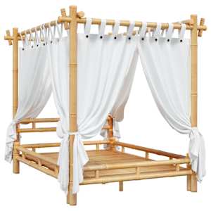 vidaXL Canopy Bed without Mattress 140x200cm Bamboo