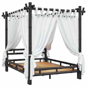 vidaXL Hemelbed 140x200 cm bamboe donkerbruin