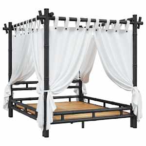 vidaXL Hemelbed 160x200 cm bamboe donkerbruin