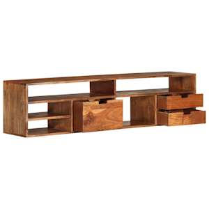 TV stolek 140 x 30 x 35 cm masivní akáciové dřevo - obrázek 4