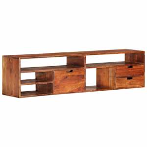TV stolek 140 x 30 x 35 cm masivní akáciové dřevo - obrázek 10