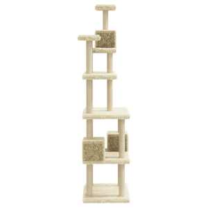 Škrabadlo pro kočky se sisalovými sloupky krémové 188 cm - obrázek 5