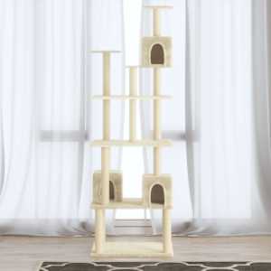 Škrabadlo pro kočky se sisalovými sloupky krémové 188 cm - obrázek 1