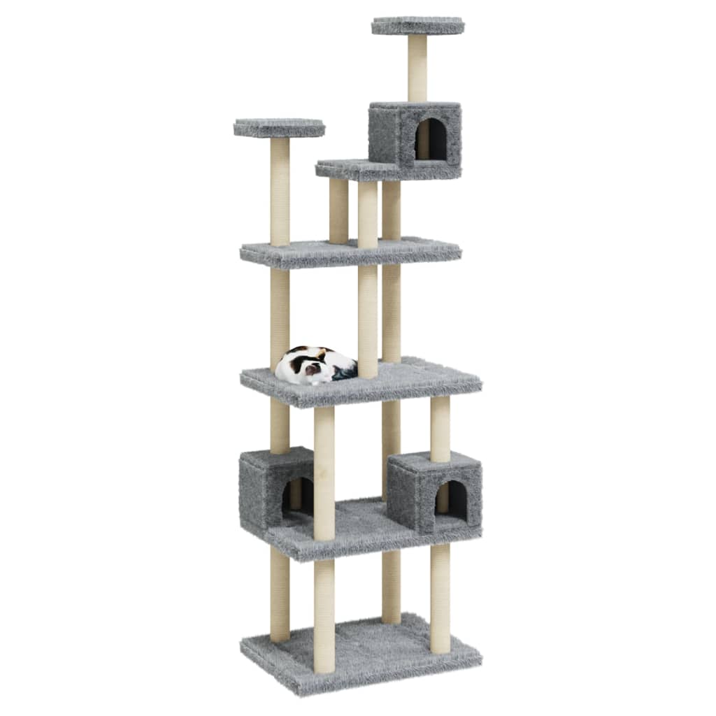 

vidaXL Kattenmeubel met sisal krabpalen 188 cm lichtgrijs