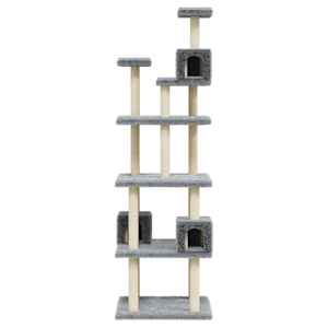 Škrabadlo pro kočky se sisalovými sloupky světle šedé 188 cm - obrázek 4