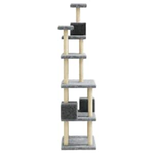 Škrabadlo pro kočky se sisalovými sloupky světle šedé 188 cm - obrázek 5