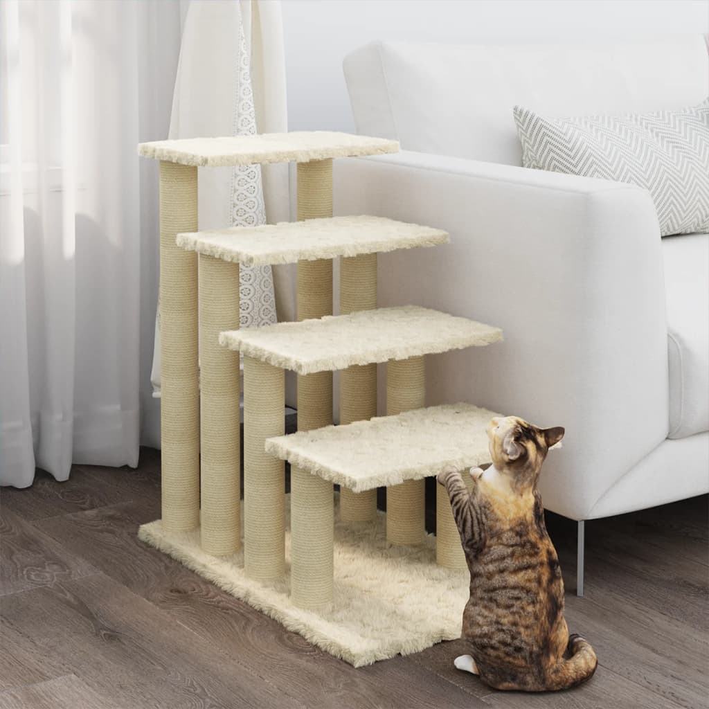 

vidaXL Kattenmeubel met sisal krabpalen 63 cm crèmekleurig