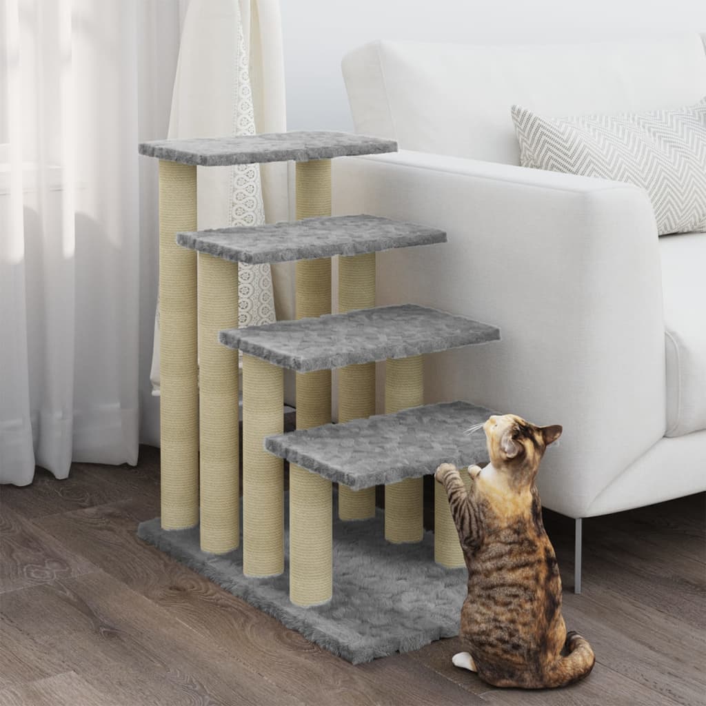 

vidaXL Kattenmeubel met sisal krabpalen 63 cm lichtgrijs