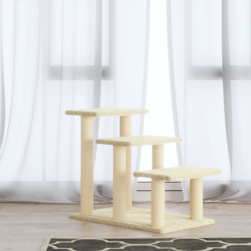 vidaXL Árvore para gatos c/ postes arranhadores sisal 50,5 cm cor creme