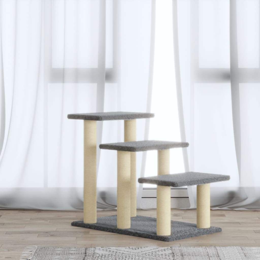 vidaXL Árvore gatos c/ postes arranhadores sisal 50,5 cm cinza-claro