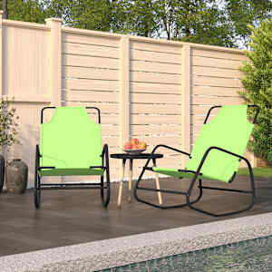 Gugalni ležalnik 2 kosa zelen jeklo in tekstil