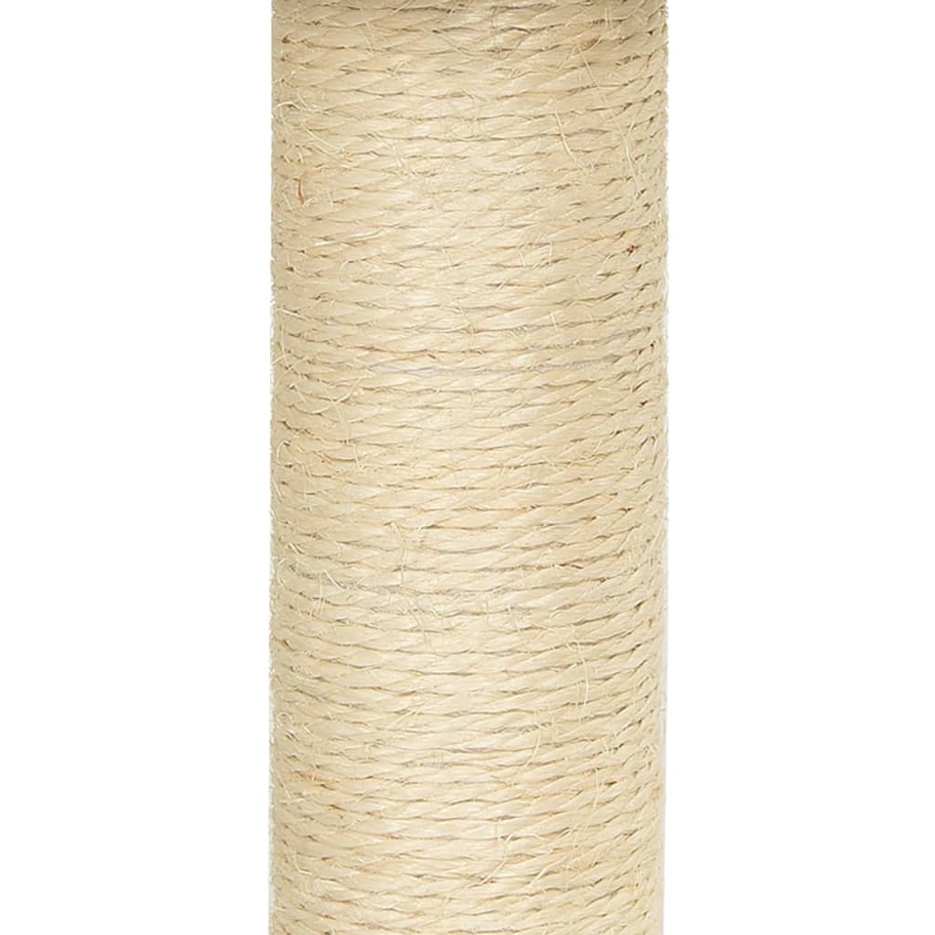 Világosszürke macskabútor szizál kaparófákkal 71 cm 