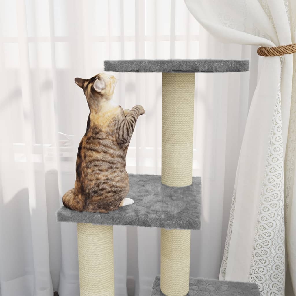 

vidaXL Kattenmeubel met sisal krabpalen 92 cm lichtgrijs