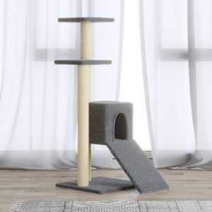 Škrabadlo pro kočky se sisalovými sloupky světle šedé 92 cm - obrázek 1