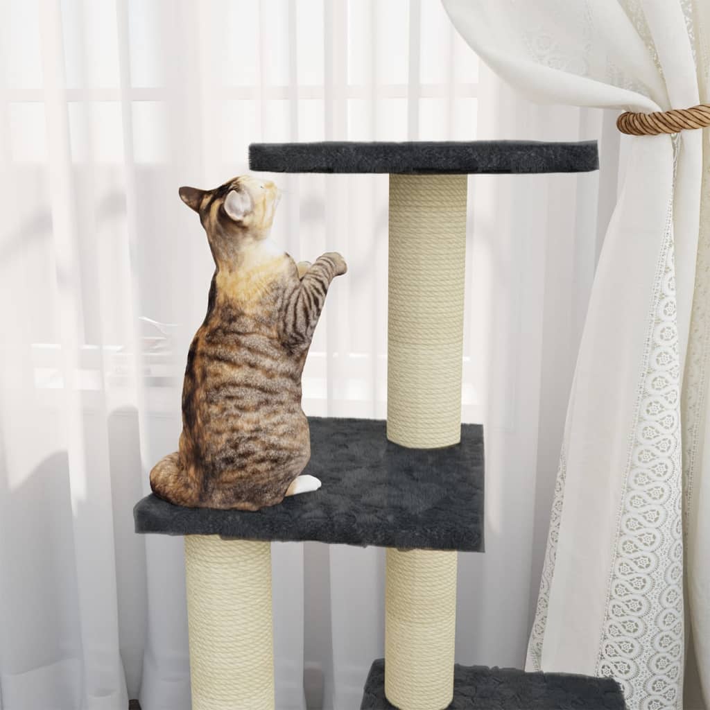 

vidaXL Kattenmeubel met sisal krabpalen 92 cm donkergrijs