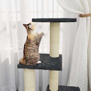 Škrabadlo pro kočky se sisalovými sloupky tmavě šedé 92 cm - obrázek 3