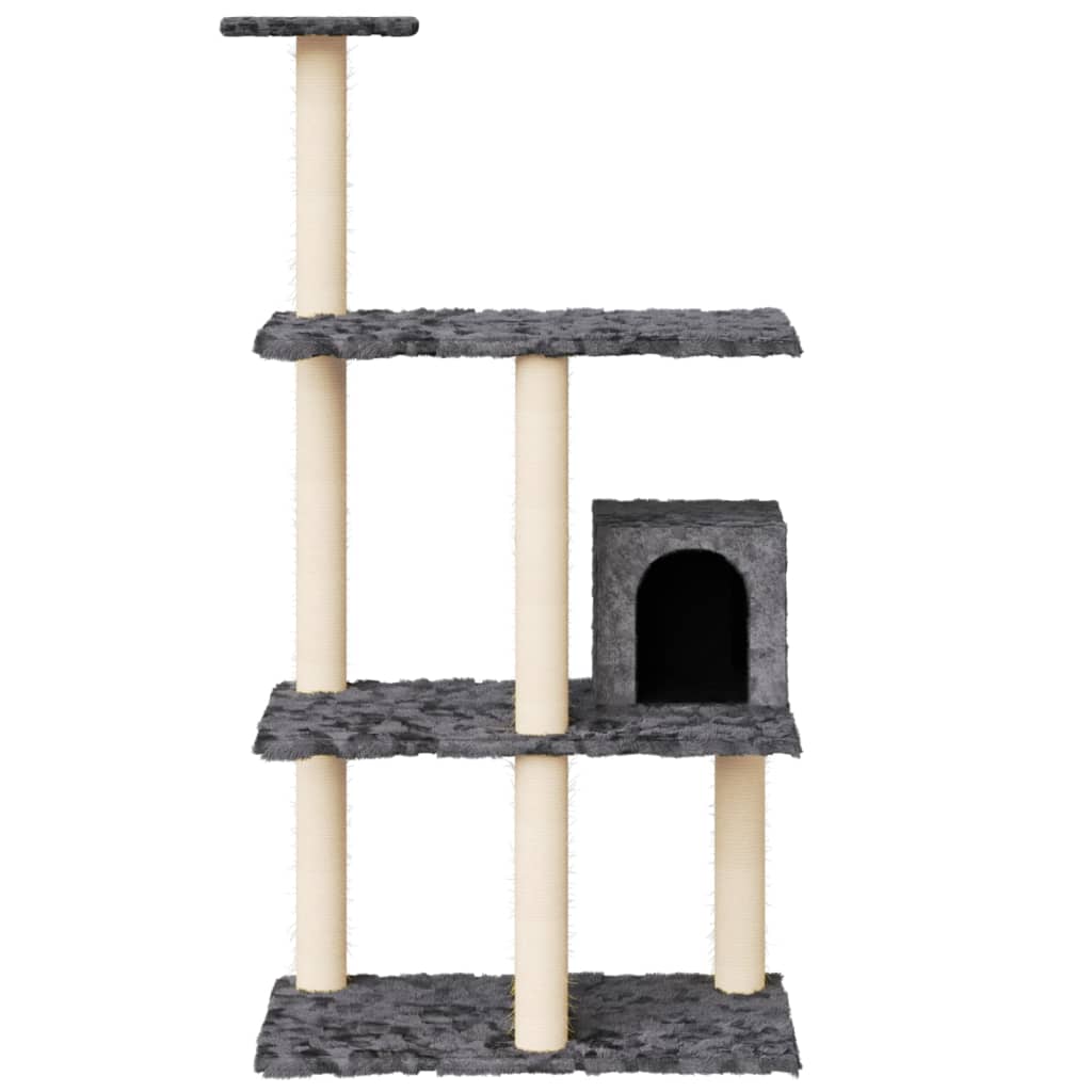 vidaXL Kattenmeubel met sisal krabpalen 119 cm donkergrijs afbeelding