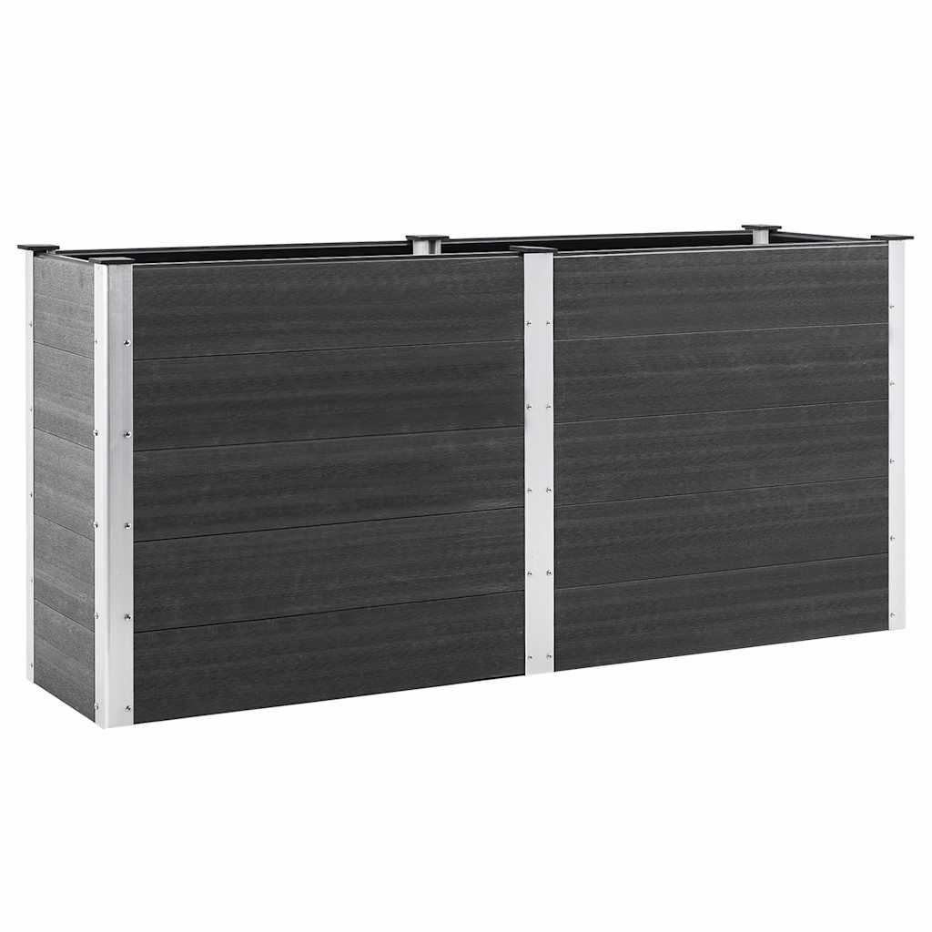 vidaXL Vyvýšený záhradný záhon 200x50x91 cm WPC sivý