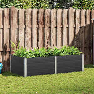 Visoka greda 200x100x54 cm WPC siva