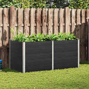 Visoka greda 200x100x91 cm WPC siva