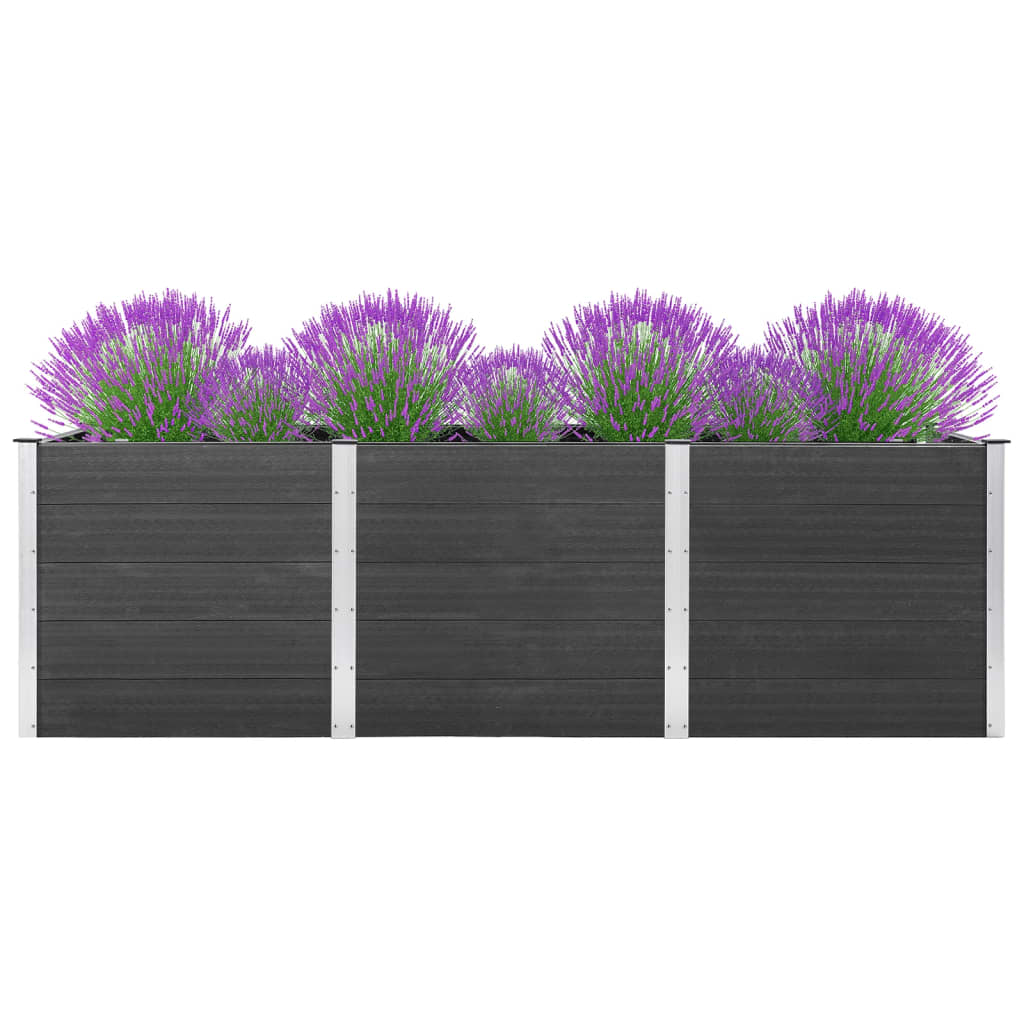 vidaXL Plantenbak verhoogd 300x50x91 cm HKC grijs afbeelding