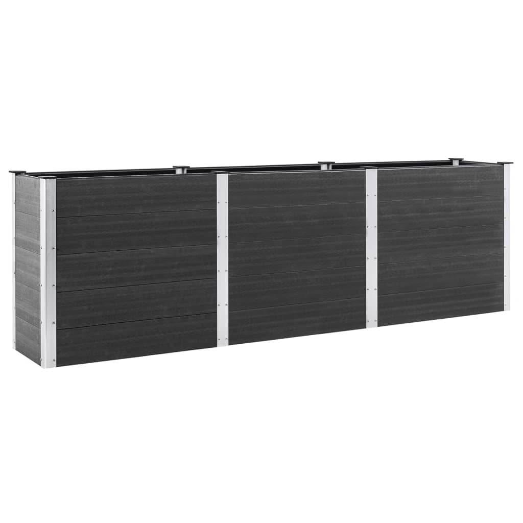 vidaXL Zahradní vyvýšený záhon 300 x 100 x 91 cm WPC šedý