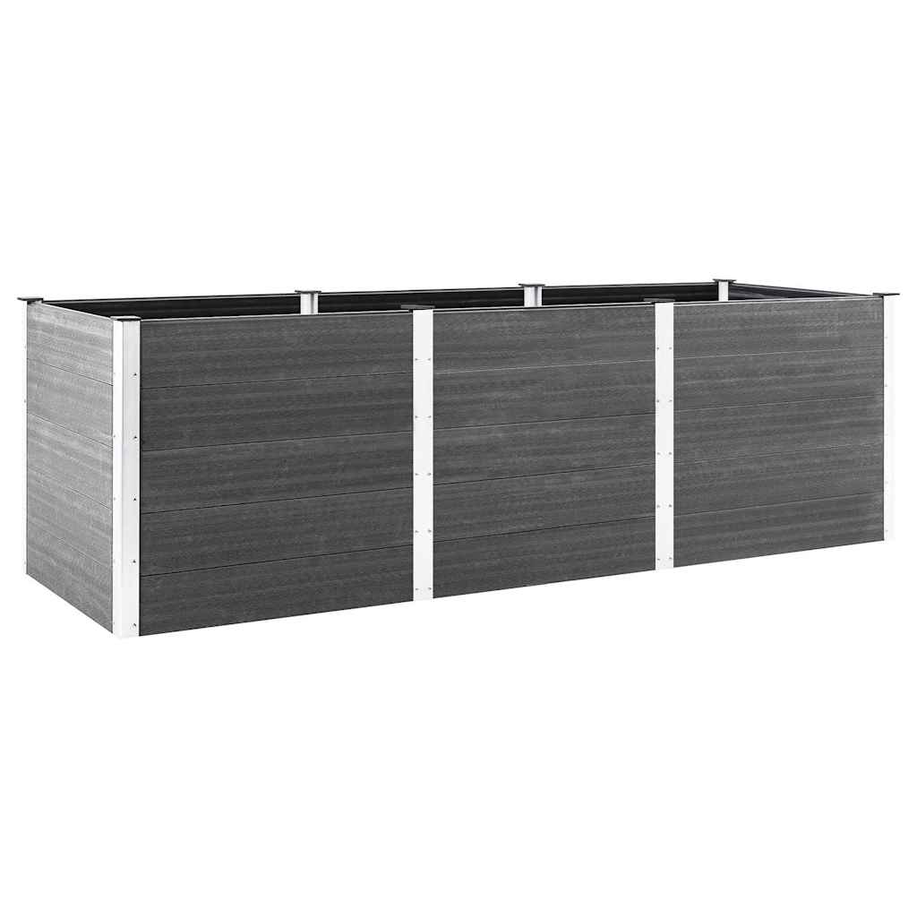 vidaXL Vyvýšený záhradný záhon 300x100x91 cm WPC sivý