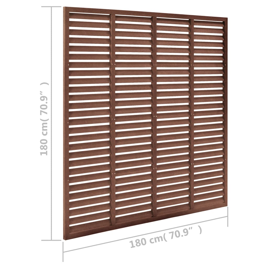 Louver Fence WPC 180x180 cm Brown | Hapyx