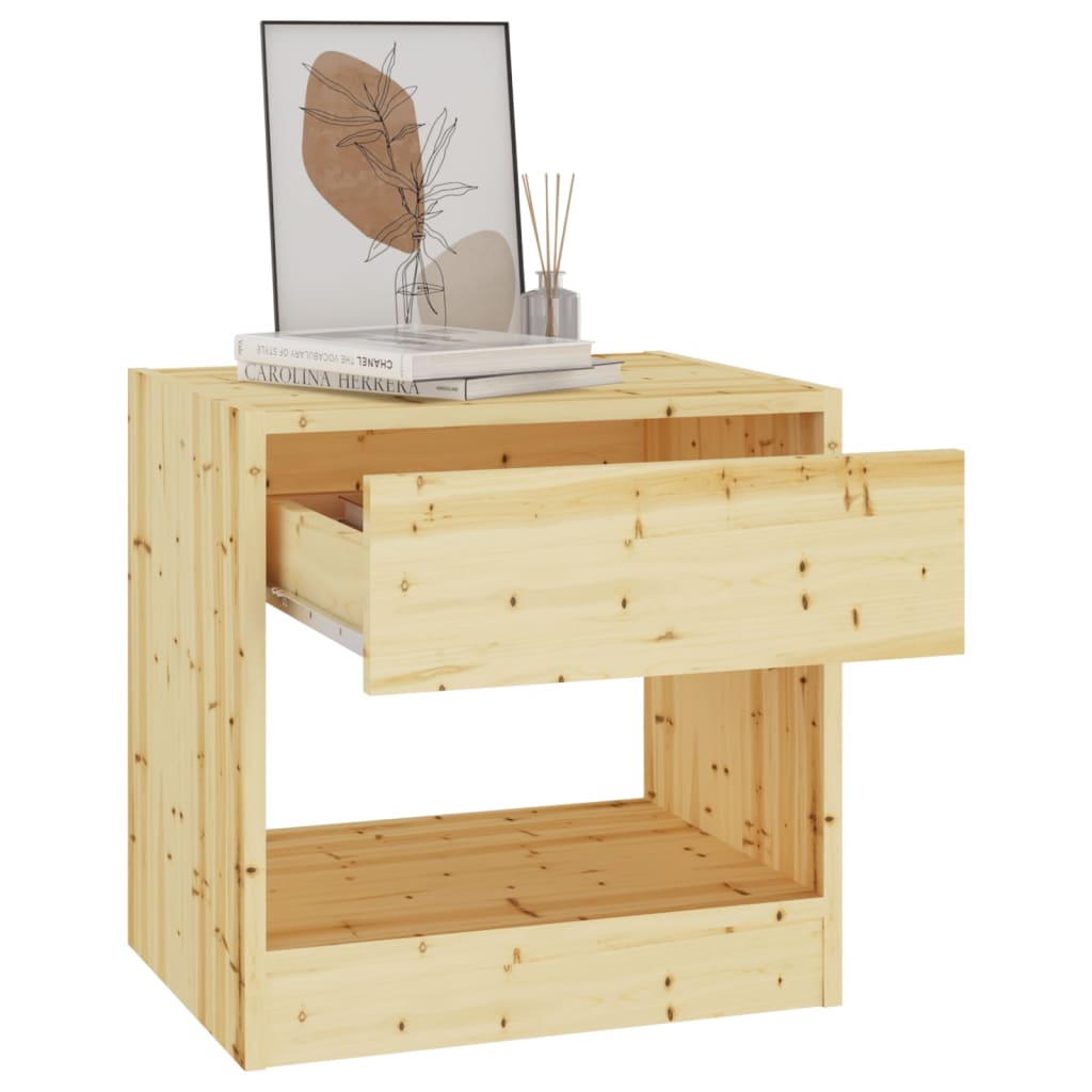 vidaXL Mesa de cabeceira 40x31x40 cm madeira de abeto maciça