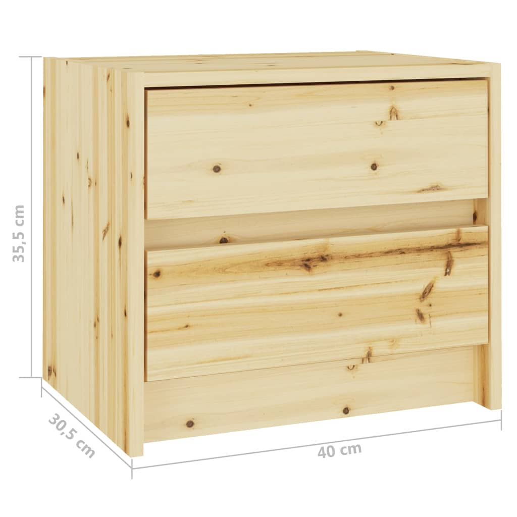 Nachttisch 40×30,5×35,5 cm Massivholz Tanne