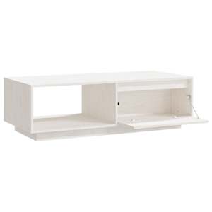 Konferenční stolek bílý 110 x 50 x 33,5 cm masivní borové dřevo - obrázek 8