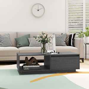 vidaXL Couchtisch Grau 110x50x33,5 cm Massivholz Kiefer