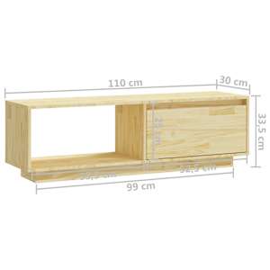 TV stolek 110 x 30 x 33,5 cm masivní borové dřevo - obrázek 10