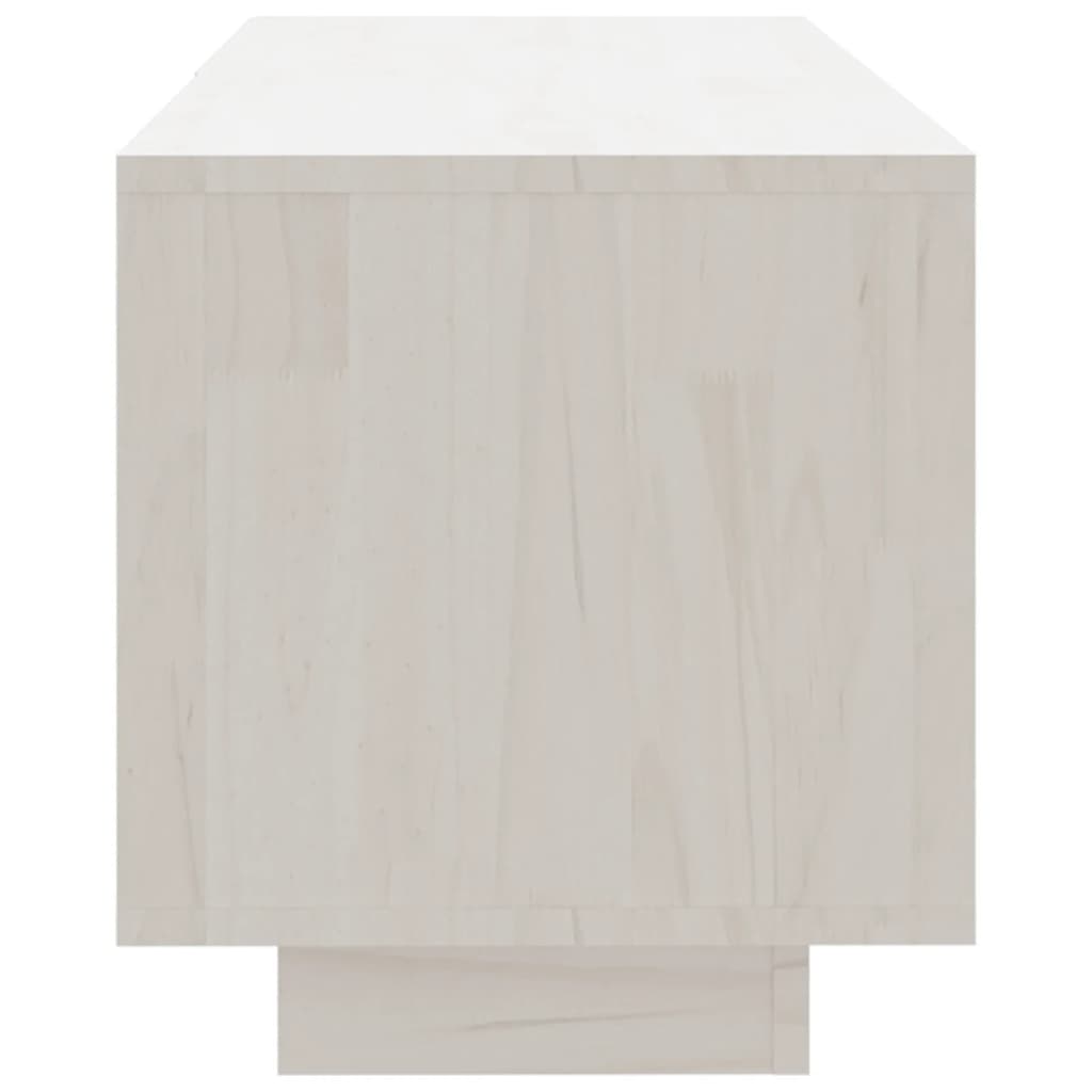 Fehér tömör fenyőfa TV-szekrény 110 x 30 x 33,5 cm 