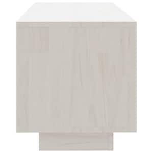 TV stolek bílý 110 x 30 x 33,5 cm masivní borové dřevo - obrázek 5