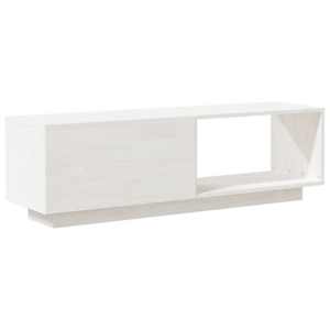 TV stolek bílý 110 x 30 x 33,5 cm masivní borové dřevo - obrázek 6