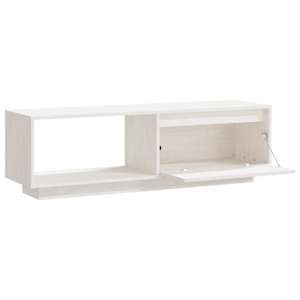 TV stolek bílý 110 x 30 x 33,5 cm masivní borové dřevo - obrázek 7