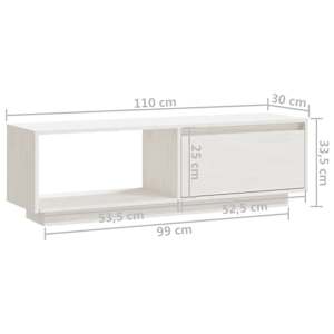 TV stolek bílý 110 x 30 x 33,5 cm masivní borové dřevo - obrázek 10
