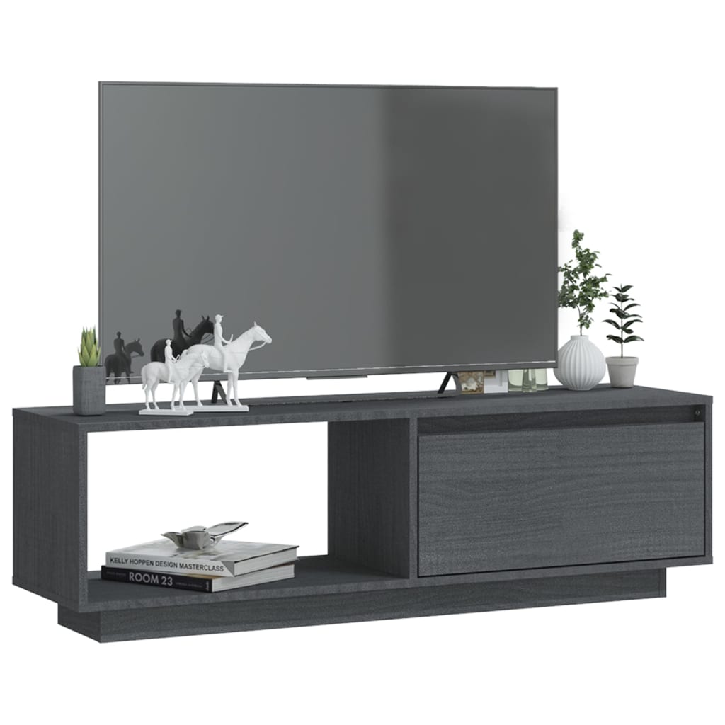 

vidaXL Tv-meubel 110x30x33,5 cm massief grenenhout grijs